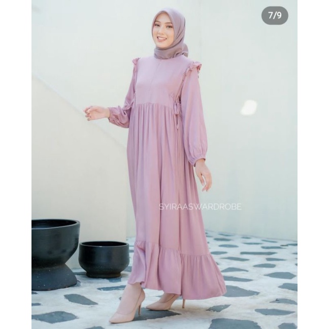 midi dress rayon twill lidya