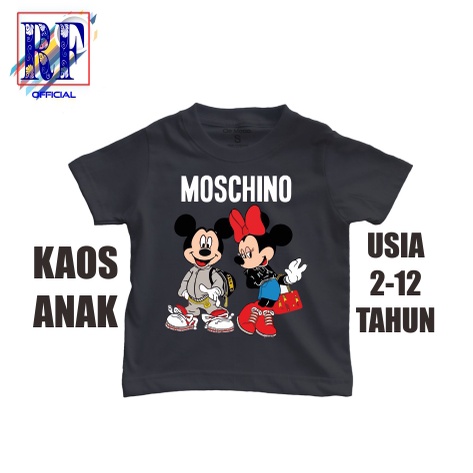 KAOS ANAK BRAND DISTRO MOSCHINO X MICKEY MOUSE / MINNIE BAJU T-SHIRT VINTAGE KAOS KIDS TEE OOTD UNIS