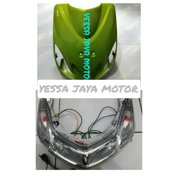 Tameng depan plus lampu sein mio smile warna hijau