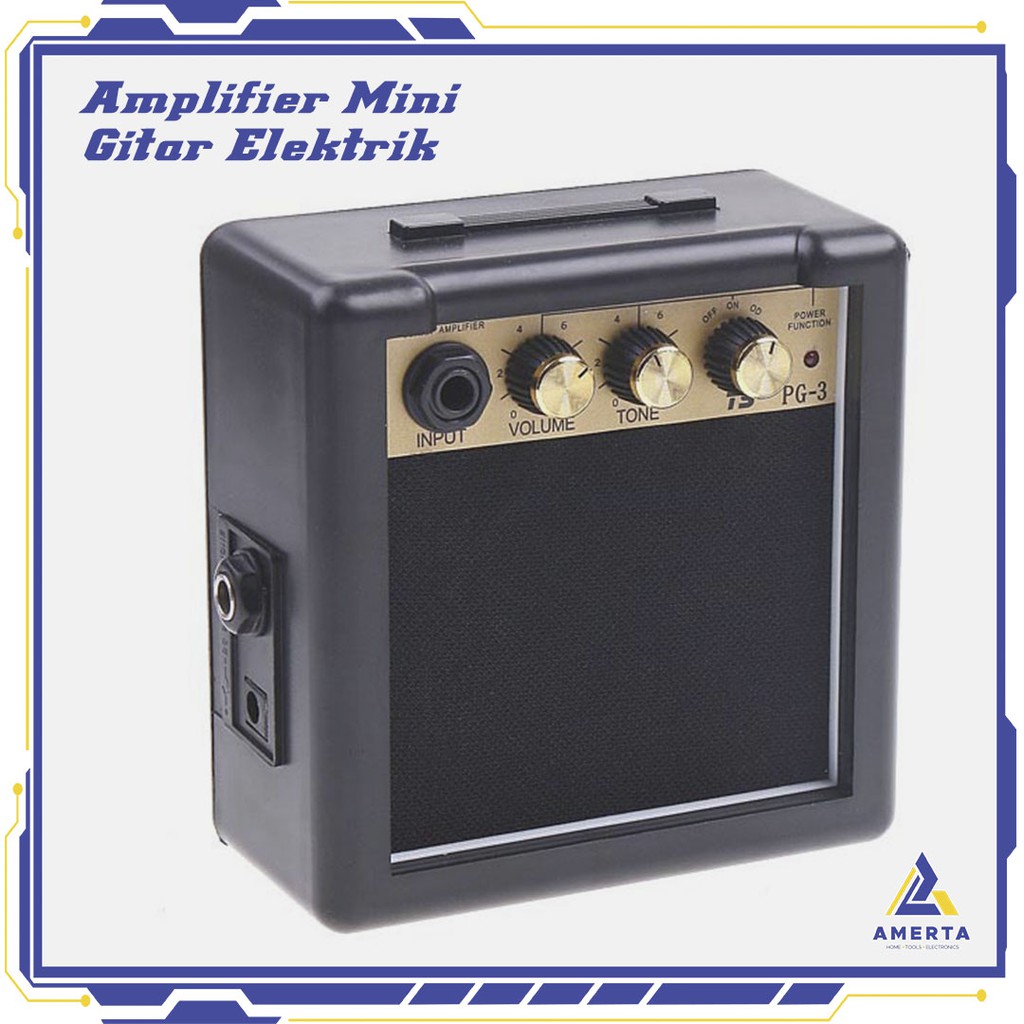 Amplifier Mini Gitar Elektrik 3W - Black