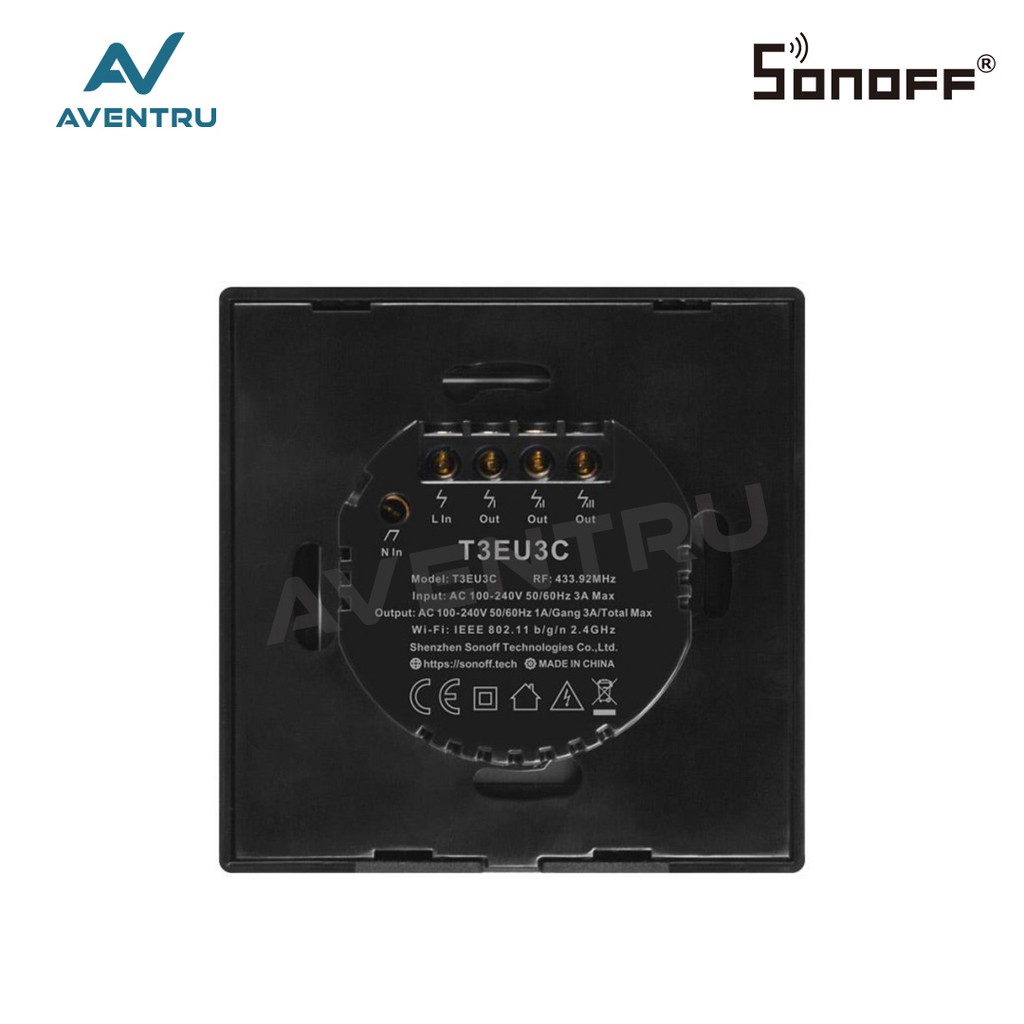 Sonoff touch TX T3 EU 3Gang WiFi &amp; RF 433Mhz Wall Touch Smart Switch