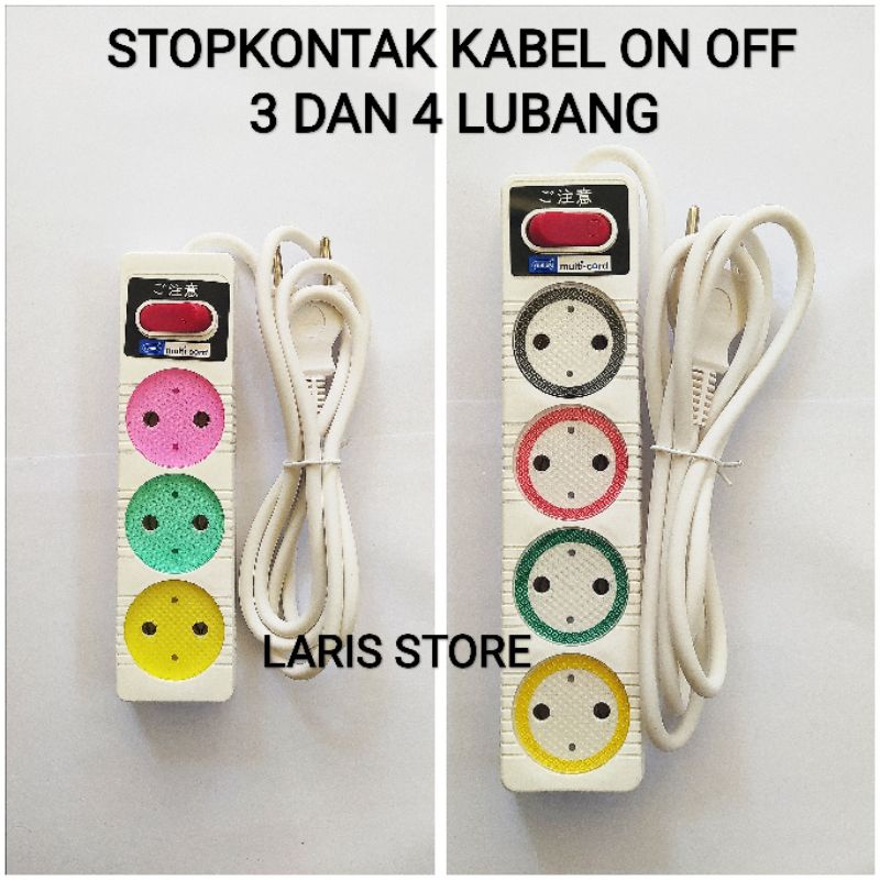 Stopkontak Kabel Roll Colokan ON / OFF 3 4 Lubang Yunior