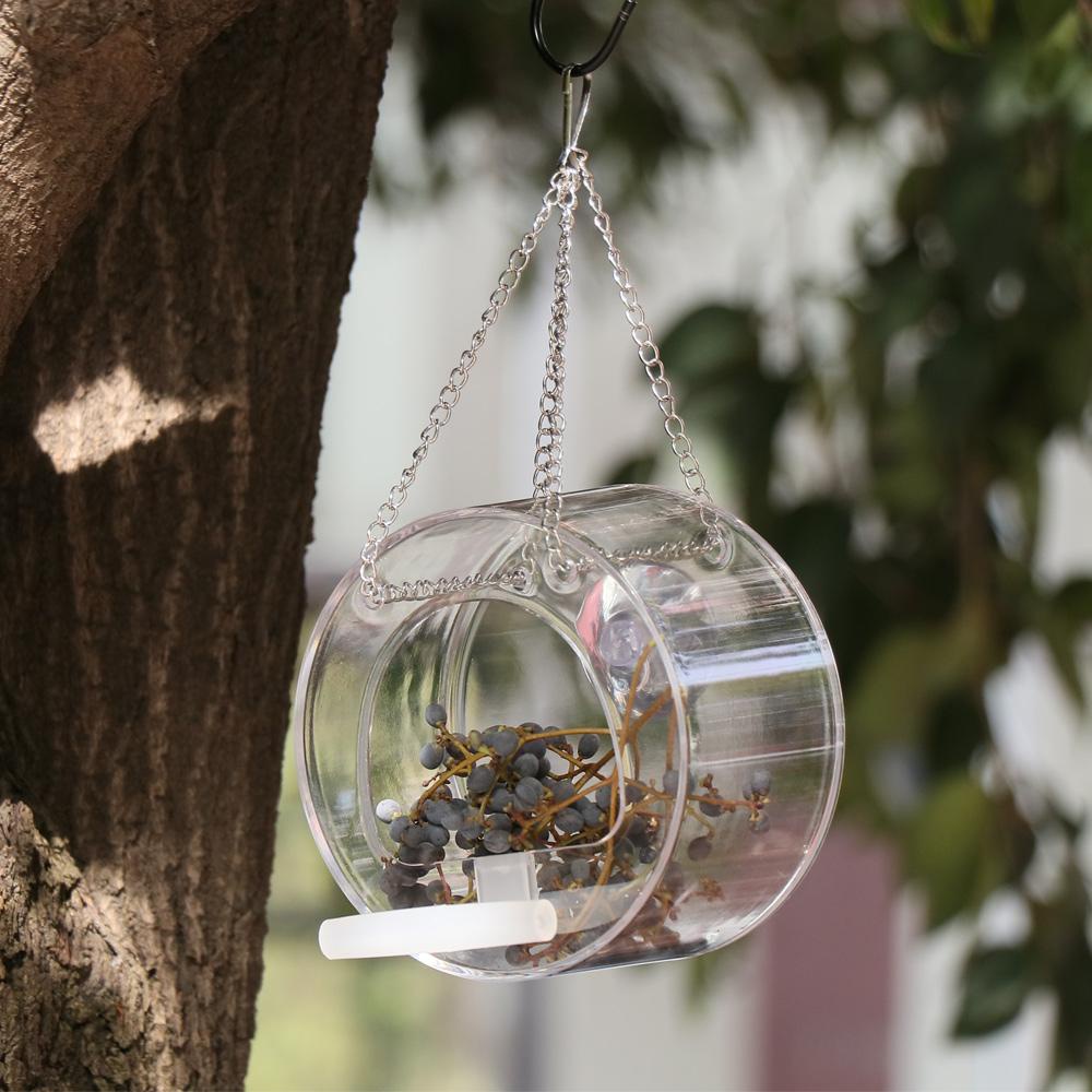 Solighter Bird Feeder House Type Adsorpsi Perspex Burung Bening Perlengkapan