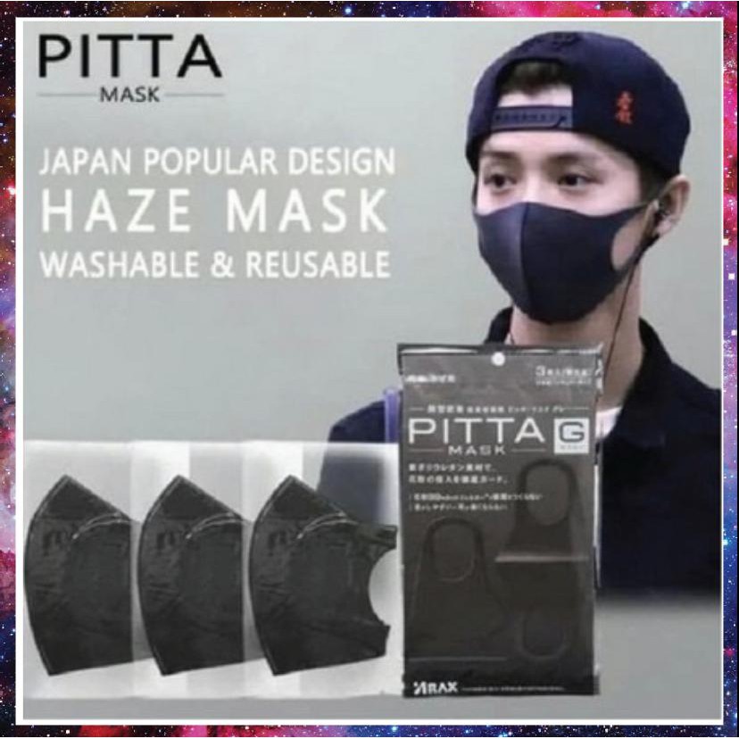 PITTA Mask Ori Import Jepang Sponge (bukan scuba biasa) Asli Ori isi 3 Bisa Dicuci