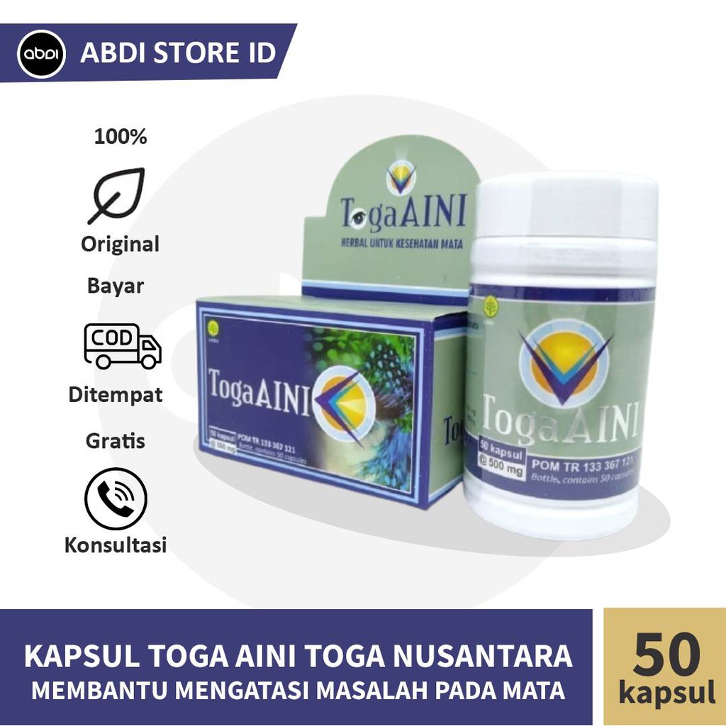 

Kapsul Toga Aini Toga Nusantara Obat Herbal Memelihara Kesehatan Mata