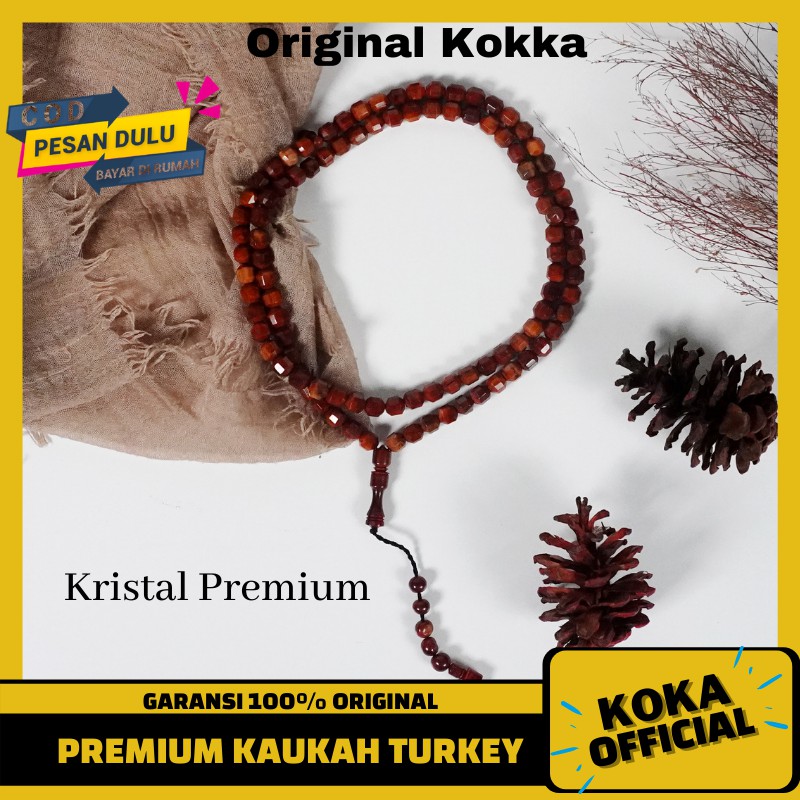 Tasbih Kaukah Kauka Premium 99 Butir Motif Pluru Kristal Tasbeh Kayu Kaokah Original Kokka Official