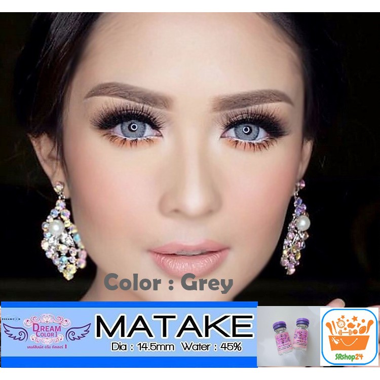 Softlens GREY MATAKE DREAM COLOR Soflen Botol Kaca / GLASS CASE PREMIUM