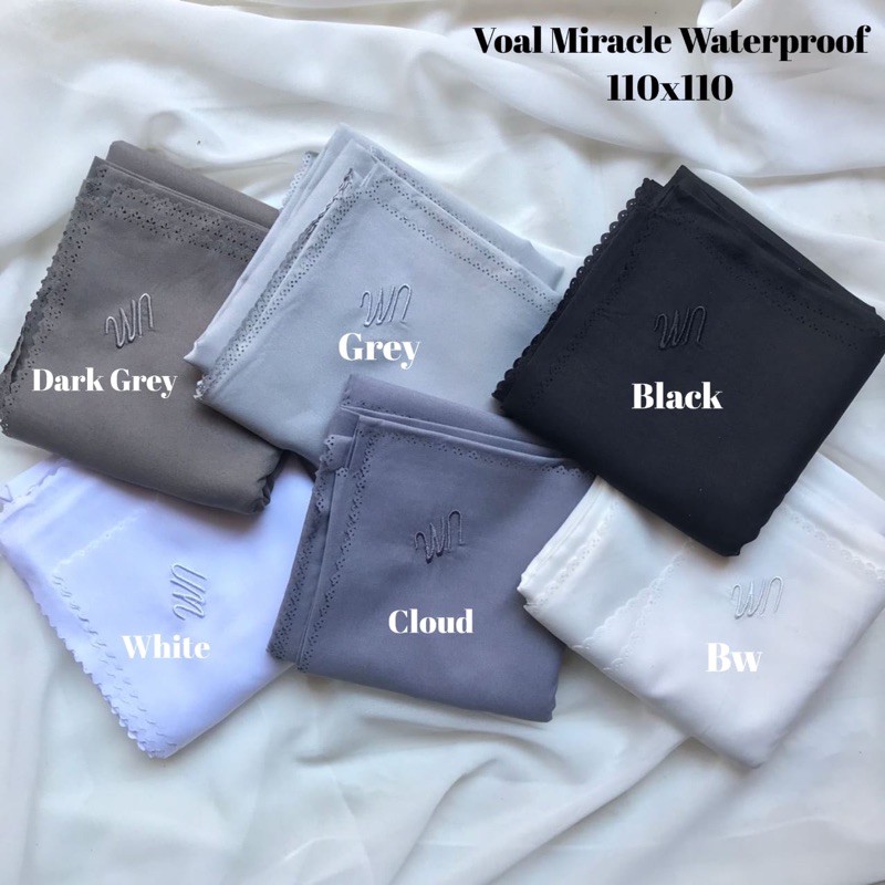 [BISA COD] VOAL MIRACLE WATERPROOF UMAMA SCARF / HIJAB JILBAB SEGIEMPAT VOAL MIRACLE WATERPLASH