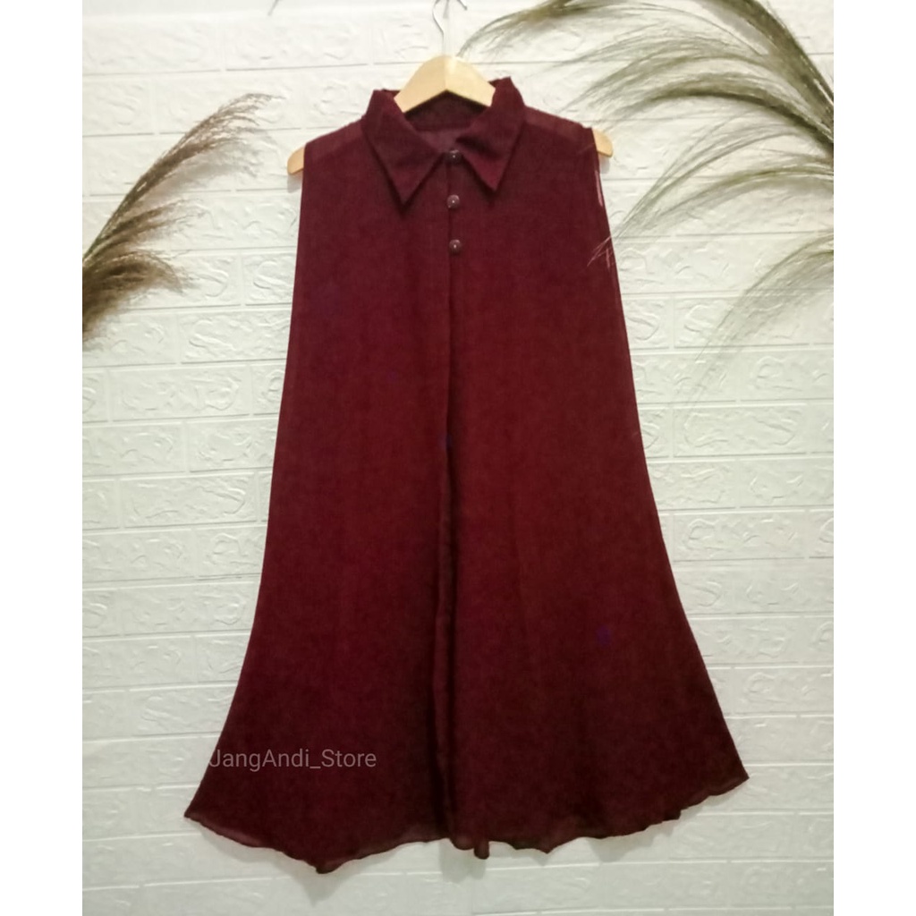 Hot Deals Long Outer Cardigan Kardigan Gardigan Wanita Panjang Fashion Muslim Tanpa Lengan Polos