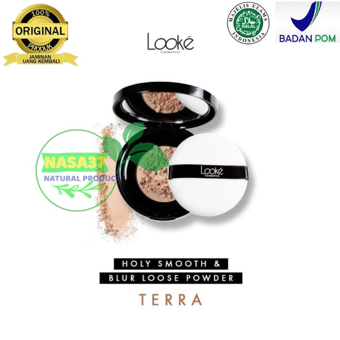 LOOKE COSMETIC HOLY SMOOTH & BLUR LOOSE POWDER TERRA KOSMETIK BEDAK TABUR WAJAH