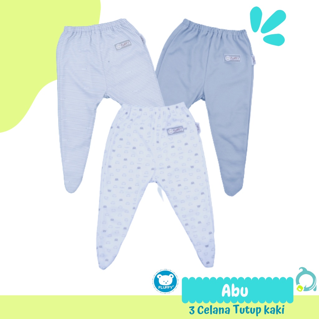 FLUFFY Mix Celana Panjang Tutup Kaki - Baju Bayi Baru Lahir / Newborn