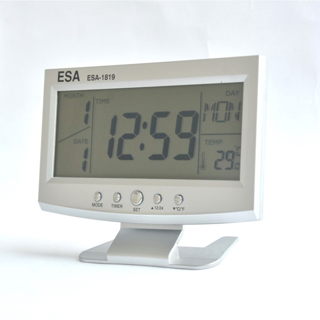 Jam Meja Weker Smart Digital Alarm Clock Silver