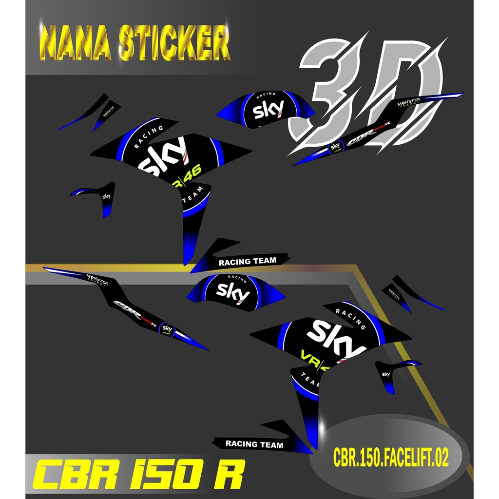 Striping CBR 150 R FACELIFT Variasi Stiker Sticker Skotlet Motor Stiker CODE 07