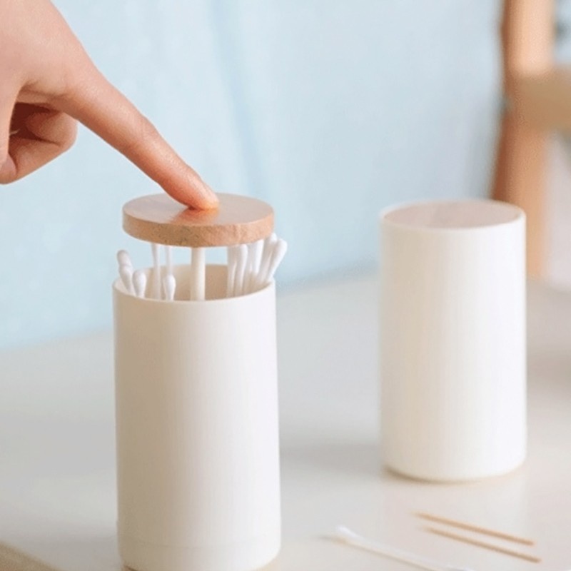 CRE  Automatic Pop-up Cotton Bud Swabs Toothpick Dispenser Case Home Hotel Decoration