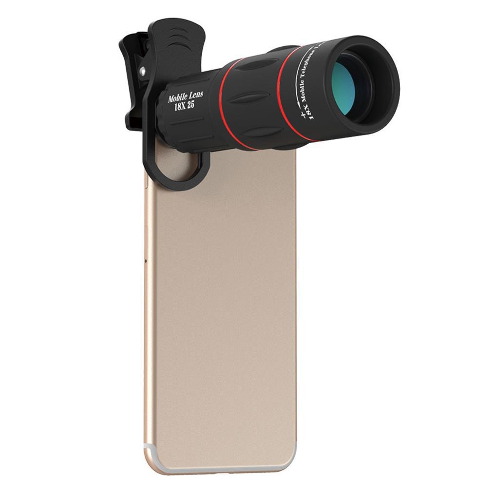 Apexel lensa Teleskop Monokuler Optik zoom 18X HD Dengan Klip Untuk iPhone