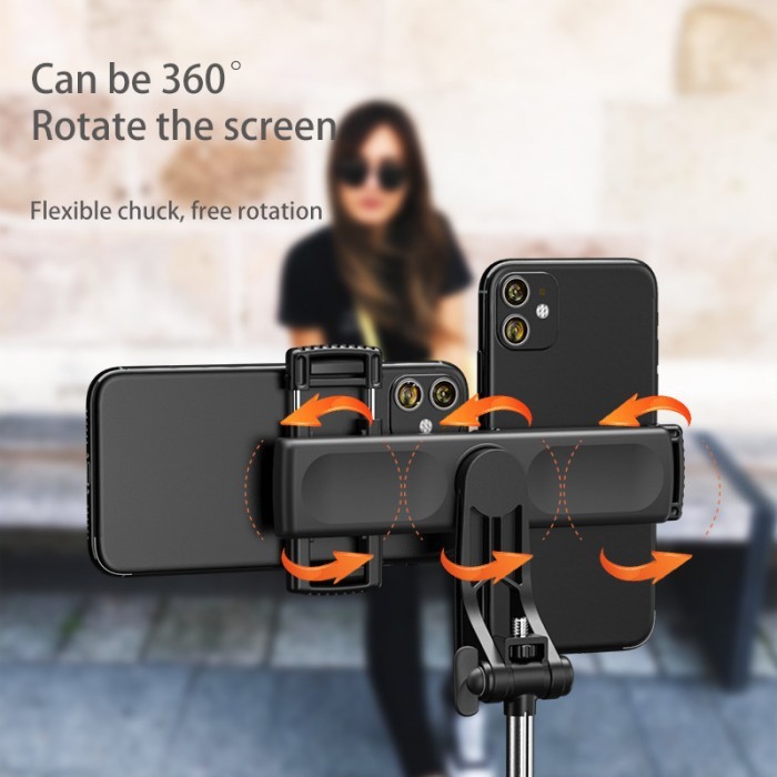 A32 1.6M Tongsis MIXIO Tripod Double Phone Holder Tablet Stand