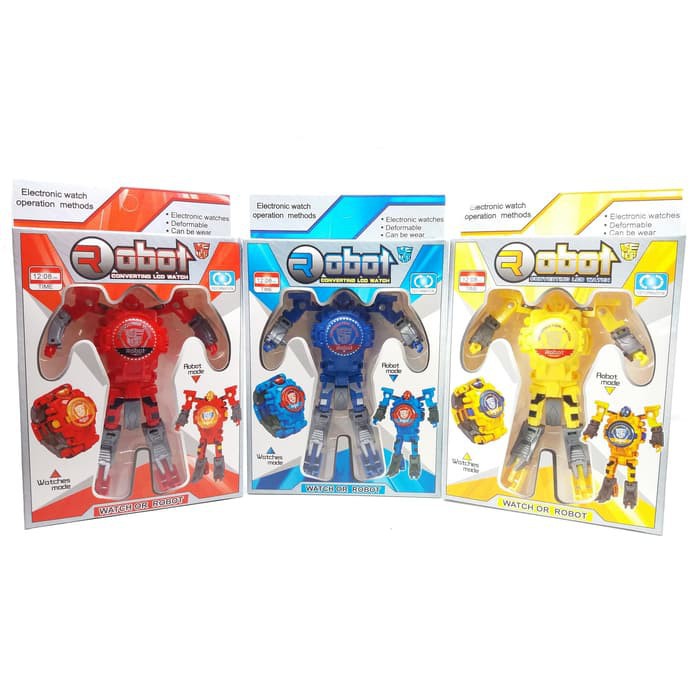 JAM TANGAN ANAK ROBOT ( BIRU, MERAH, KUNING ) A004