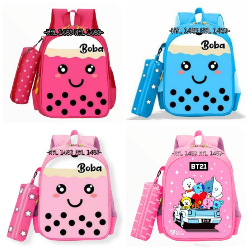 Tas ransel anak motif boba Tas anak TK SD kekinian