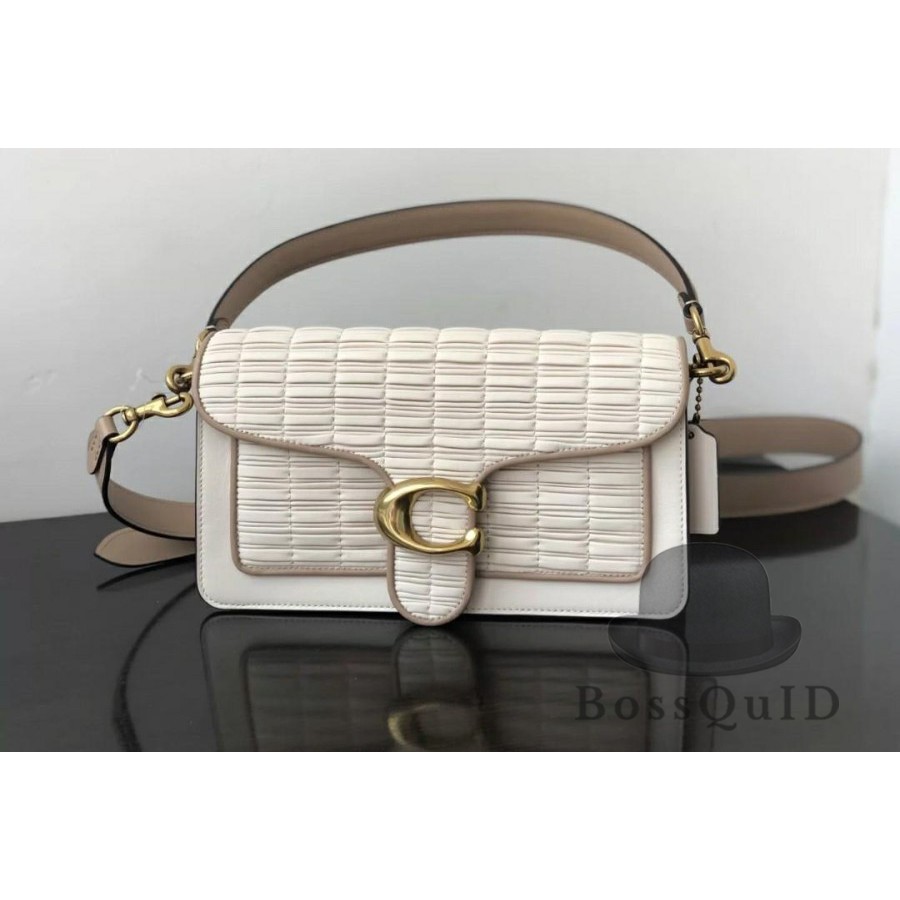 Coach Tabby Shoulder Bag 26 With Pleating Brass Chalk