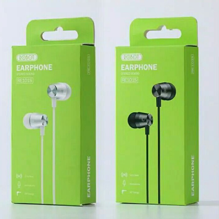 NEW EARPHONE ROBOT RE101S 1.2m Subwoofer Bass Metal / Handsfree