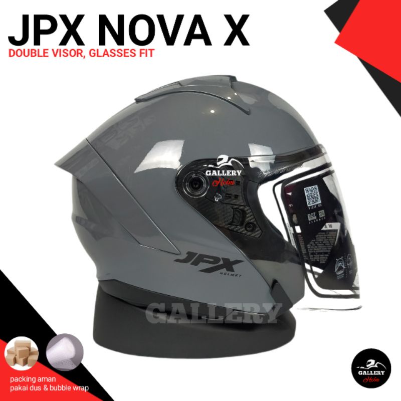 HELM JPX NOVA X DARK GREY GLOSSY | MODEL NJS KAIROZ-3
