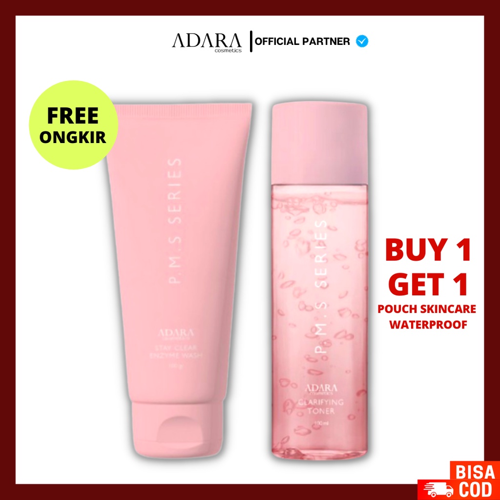 [FREE GIFT]  Adara P.M.S Series Stay Clear Enzyme Wash and Clarifying Toner