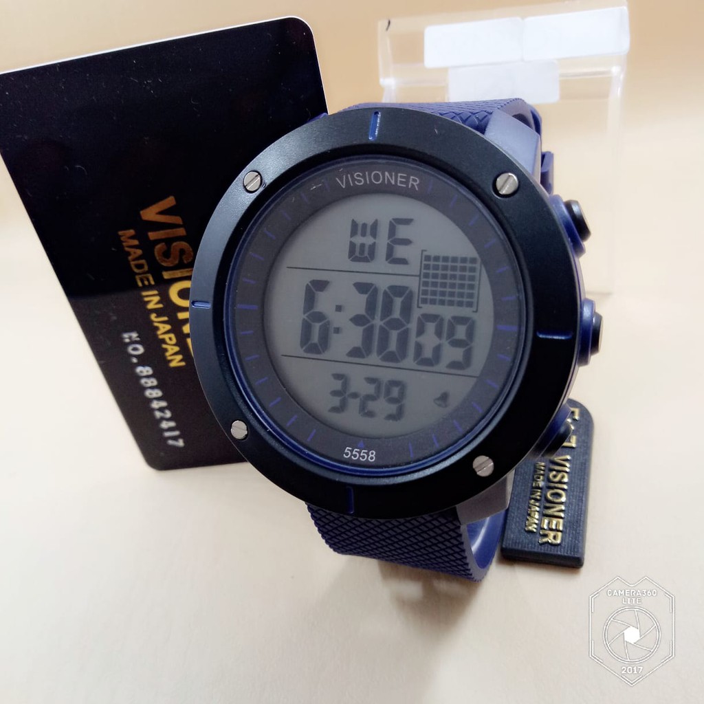 Visioner 5558 - Jam Tangan Sport Pria Murah - Digital Quartz - Anti Air - Full Rubber - Original