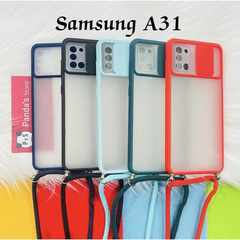 Samsung A31 Softcase dove sliding camera + Tali Laynard [Premium]