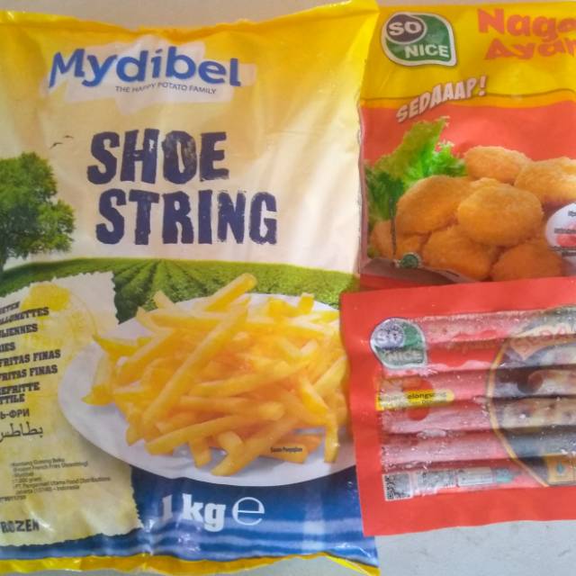 

Kentang Mydibel 1kg + Nugget So Nice 250gr + Sosis So Nice 375 gr