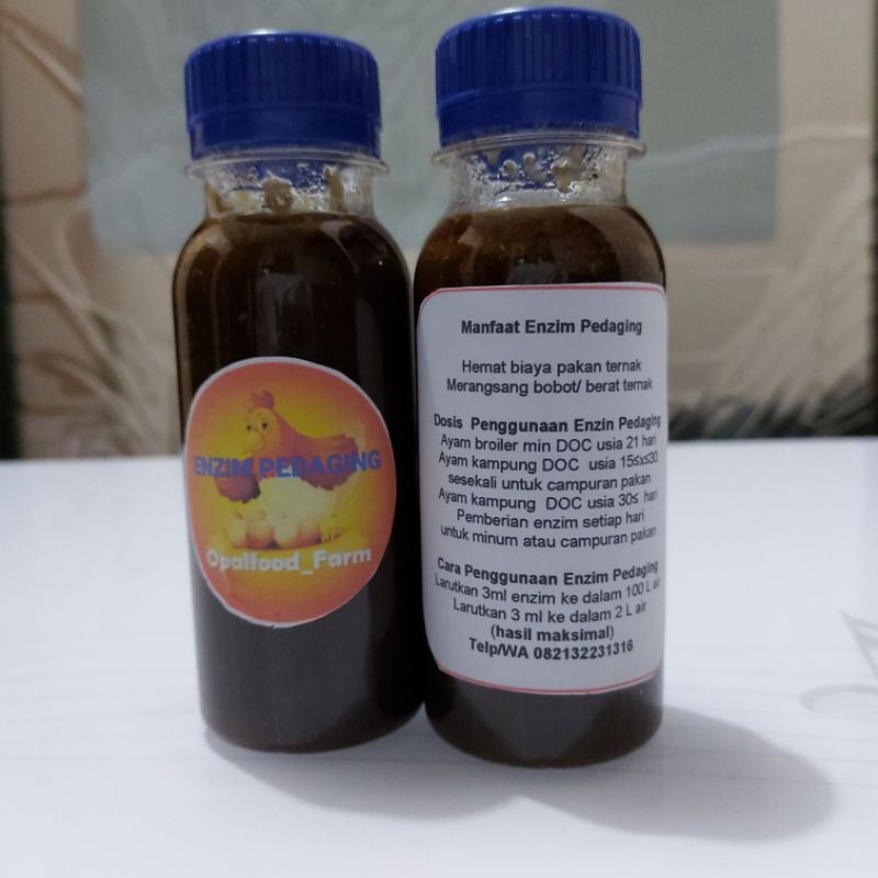 ENZIM PEDAGING fermentasi organik ampuh untuk menambah bobot/berat ayam/unggas, kemasan 100 ml
