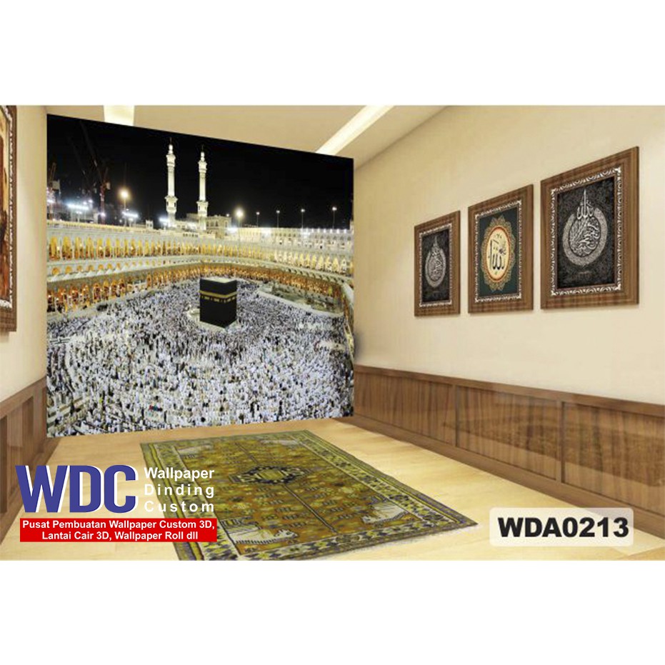 wallpaper custom ka'bah 3d, wallpaper tempat sholat 3d, wallpaper dinding custom, wallpaper 3d murah