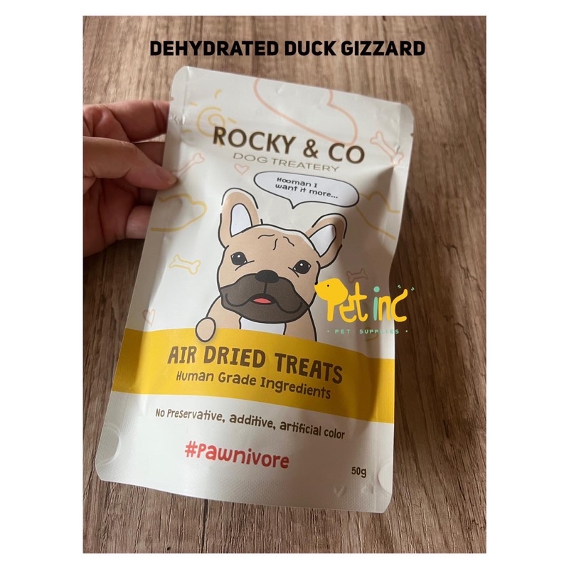 Rocky Duck Gizzard Jerky Air Dried Dehydrated 10pcs