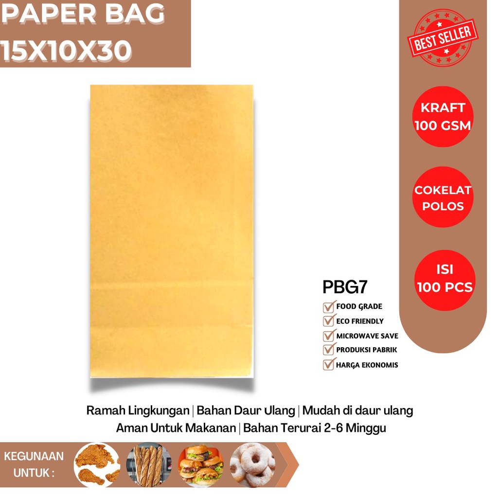 Kertas Roti Kantong Kopi Kantung Sayur (PBG7-Size-15X10X30)