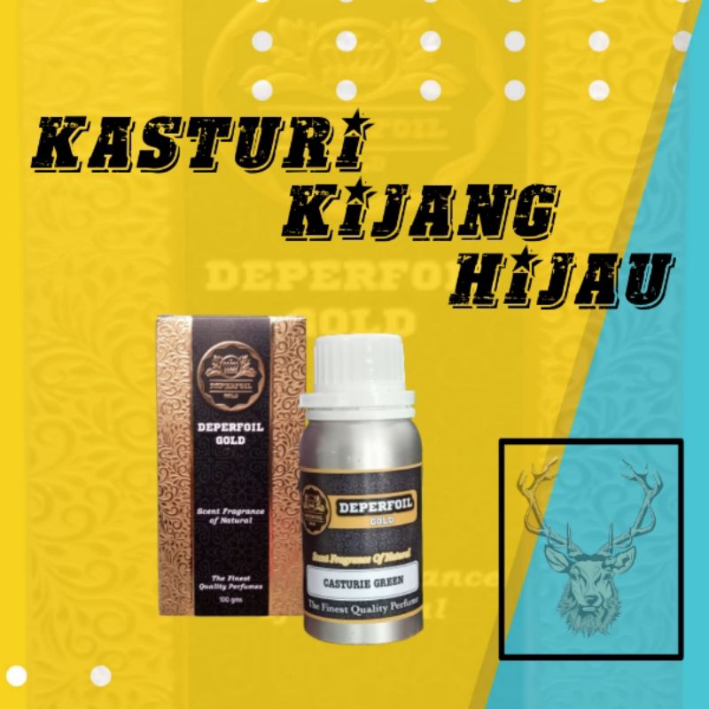 parfum kasturi kijang hijau 100ml minyak wangi segar kasturi green
