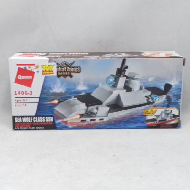 Block 2 in 1 Qman Satuan 1406-3 Sea Wolf Class SSN