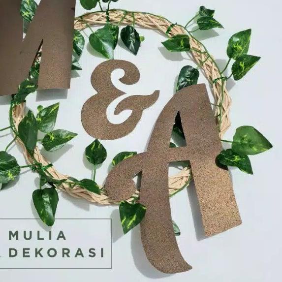 Ring Rotan Lingkaran Dekorasi Backdrop Lamaran Nikahan + Inisial Huruf - Ring Lengkap