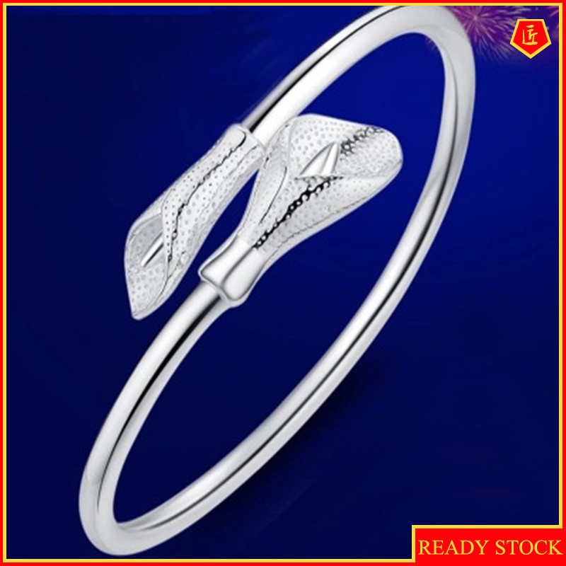 [Ready Stock]Fashion Personality Silver Common Calla Bracelet