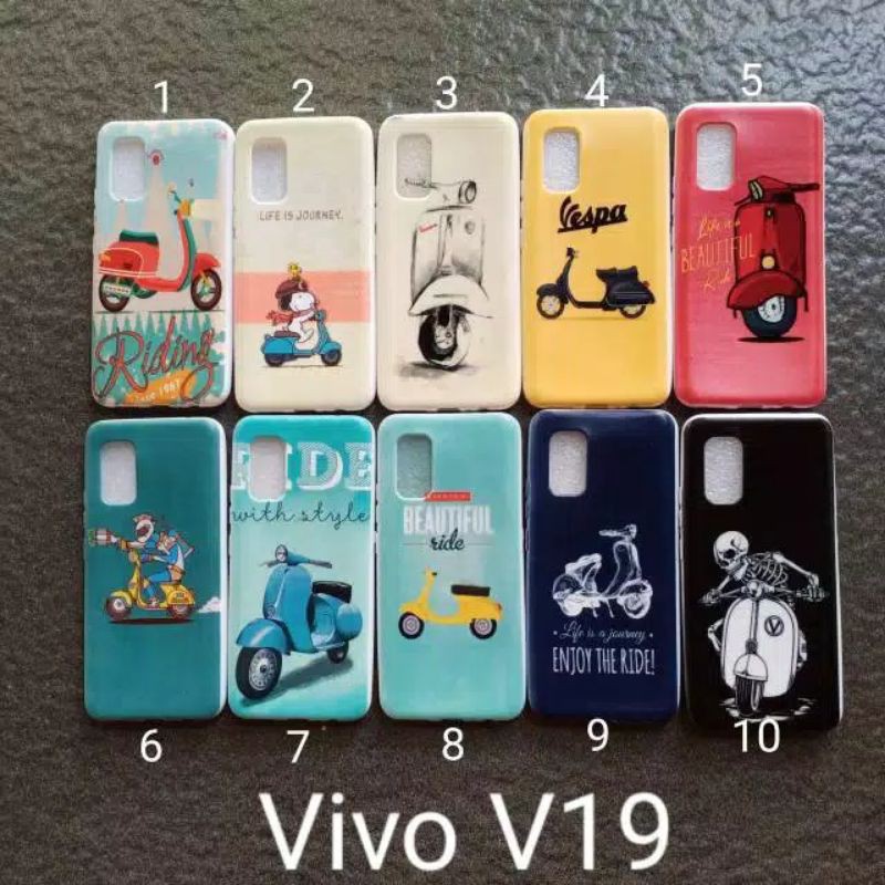 Case gambar Vivo V19 . Vivo V17 motif vespa soft softcase softshell silikon cover