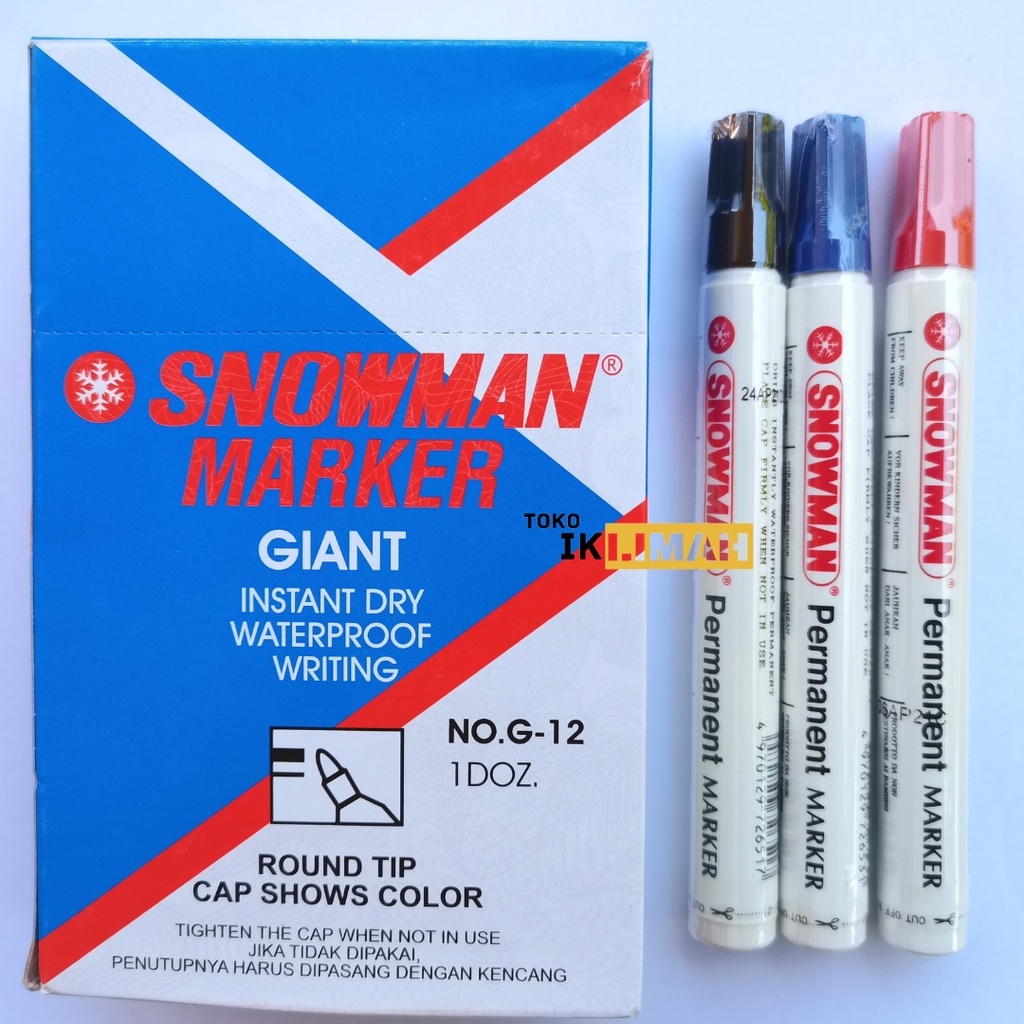 

Spidol SNOWMAN Permanent Marker G-12 / Permanen G12/ 1 Pcs