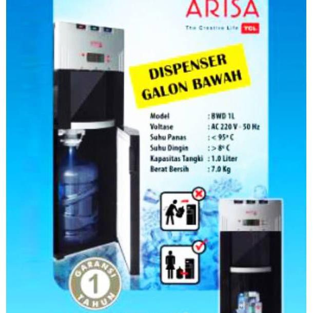 Dispenser Galon Bawah Arisa BWD-1ZL 3 kran Khusus Bandung