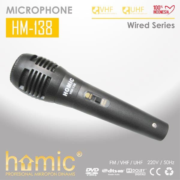 Mic / Mikrofon / Microphone kabel Homic HM-138 FREE KABEL