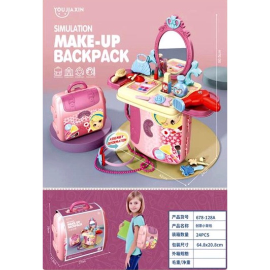 

Mainan Anak Perempuan Meja Rias Simulation Make up Backpack 25 pcs Murah