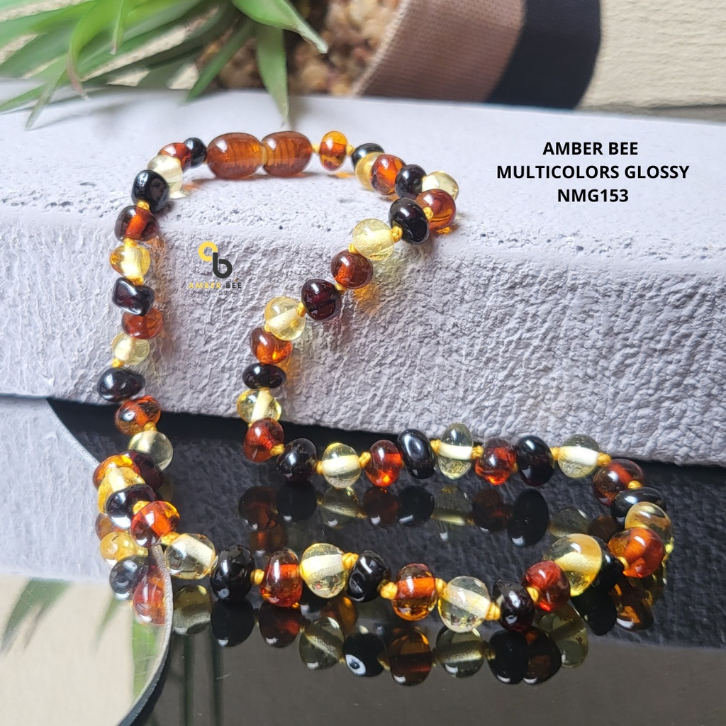 Kalung Amber Bayi dan Anak TK/SD Premium Multicolor NGM153 Glossy by AMBER BEE