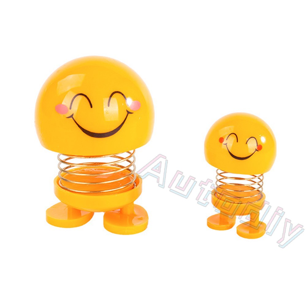 4pcs / Set Mainan Boneka Emoji Kepala Bergoyang Untuk Interior Mobil