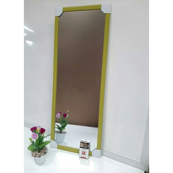 (PECAH GANTI BARU)CERMIN RIAS/DINDING MINIMALIS(34×90)FULL BODY-Hijau