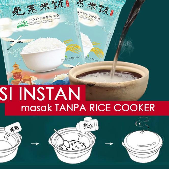 

4.4 STOK READY 100gr Nasi instan masak TANPA RICE COOKER/ Steam rice/Nasi hiking