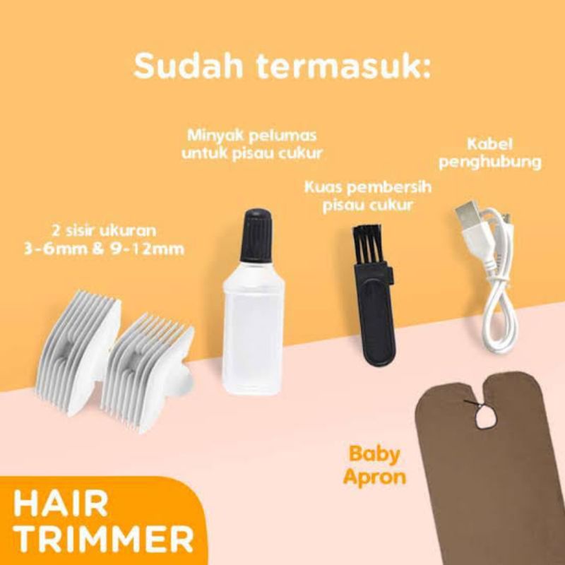 Imundex Hair Trimmer + Approne - Imudex Alat Cukur Rambut Bayi - Alat Potong Rambut Baby