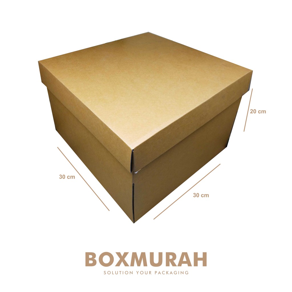 

Kardus/Box Up Bottom ( Atas Bawah Terpisah ) - Uk. 30 x 30 x 20 - kemasankue/kuetart/kotakkado/gift