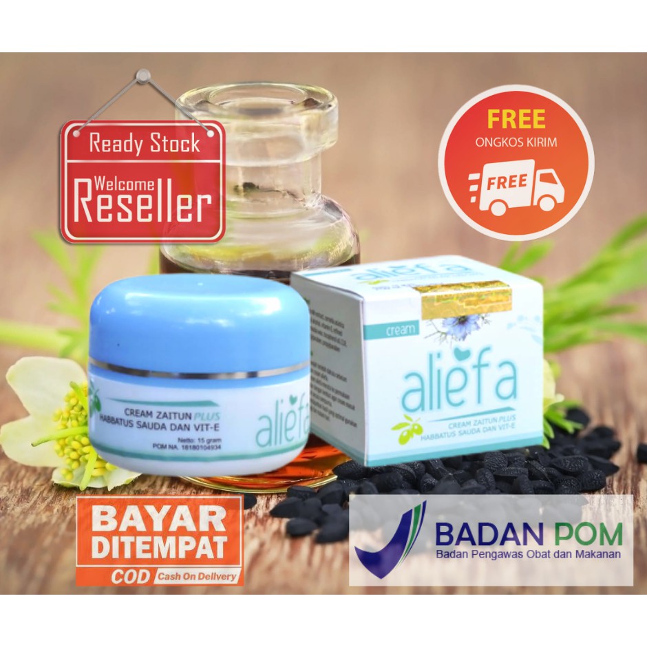 CREAM 3 IN 1 ZAITUN PLUS HABATUSAUDA DAN VITAMIN-E isi 15 gram alifa griya herba