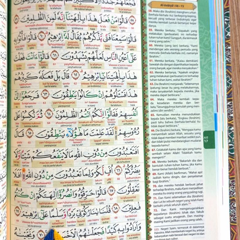 ル Mushaf Alquran Almadrasah Duo Latin Terjemahan Terjemah Perkata Tajwid Warna Mudah Al Quran Alqosb